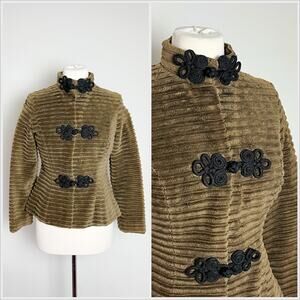 Vintage 60s Joanna Nelson Chenille Wide Wale Corduroy Jacket // Size XS‎